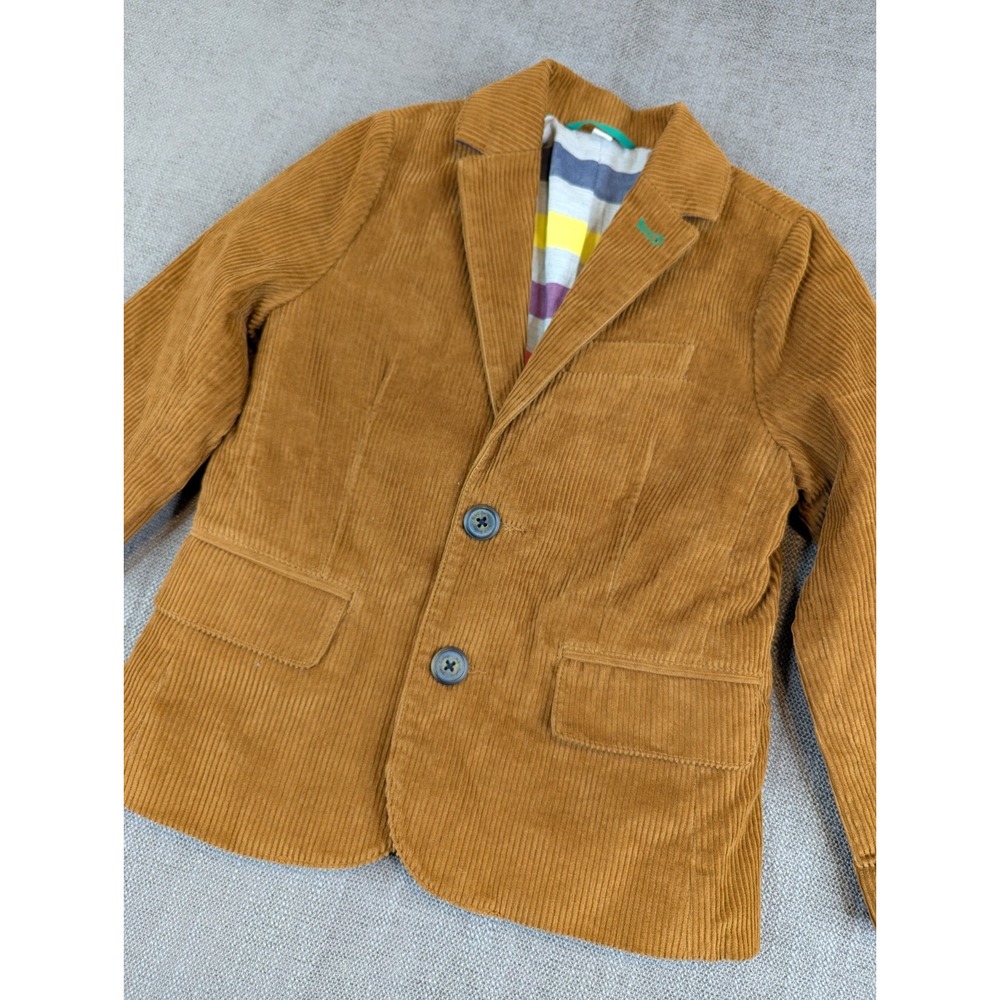 Mini Boden Blazer Kid Boy 4-5 yrs Brown Corduroy Lined Ribbed Long Sleeve Jacket